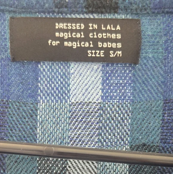 Dressed in LALA Blue Multi-Tone Pixel Button-Down Shirt - Picture 3 of 4